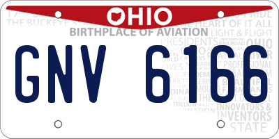 OH license plate GNV6166