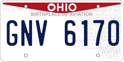 OH license plate GNV6170