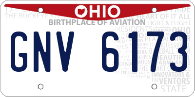 OH license plate GNV6173