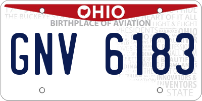 OH license plate GNV6183