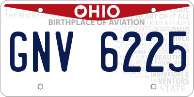 OH license plate GNV6225