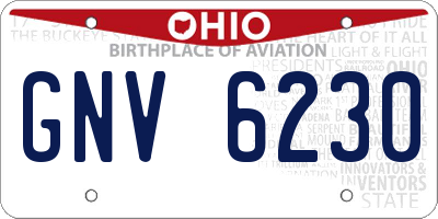 OH license plate GNV6230