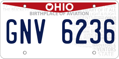 OH license plate GNV6236