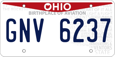 OH license plate GNV6237