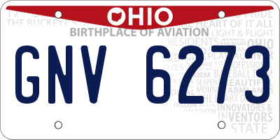 OH license plate GNV6273