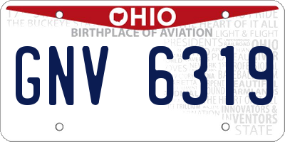 OH license plate GNV6319