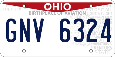 OH license plate GNV6324