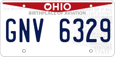 OH license plate GNV6329