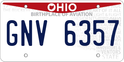OH license plate GNV6357