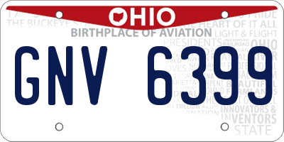 OH license plate GNV6399