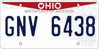 OH license plate GNV6438