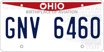 OH license plate GNV6460