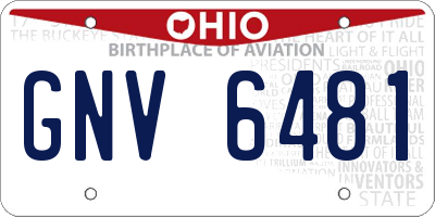 OH license plate GNV6481