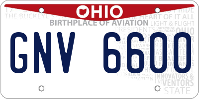 OH license plate GNV6600