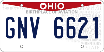 OH license plate GNV6621
