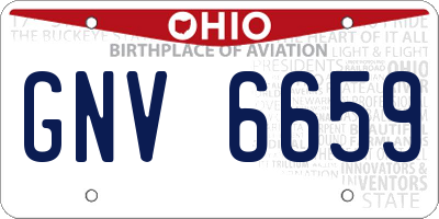 OH license plate GNV6659