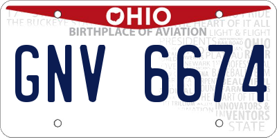 OH license plate GNV6674