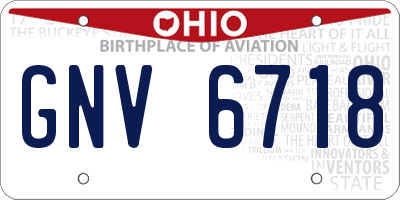 OH license plate GNV6718