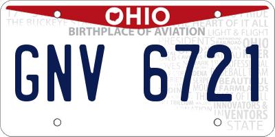 OH license plate GNV6721