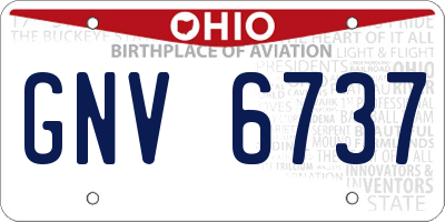 OH license plate GNV6737