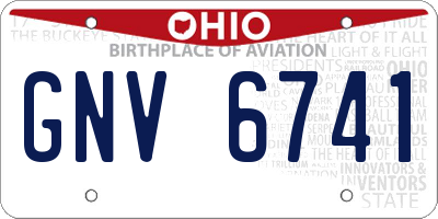 OH license plate GNV6741