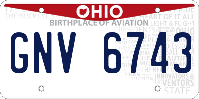 OH license plate GNV6743