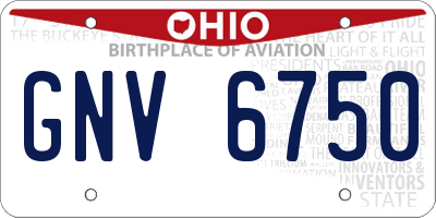 OH license plate GNV6750