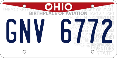 OH license plate GNV6772