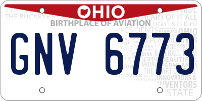 OH license plate GNV6773