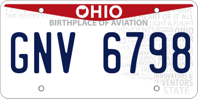 OH license plate GNV6798