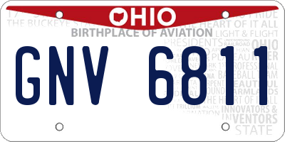 OH license plate GNV6811