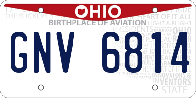 OH license plate GNV6814