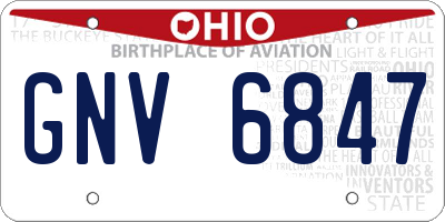 OH license plate GNV6847