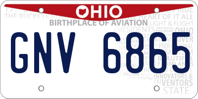 OH license plate GNV6865