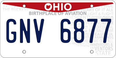 OH license plate GNV6877