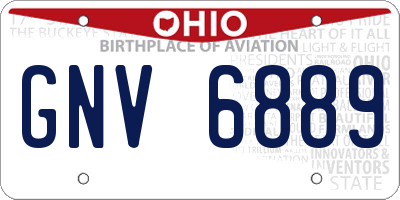 OH license plate GNV6889