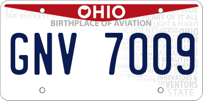 OH license plate GNV7009