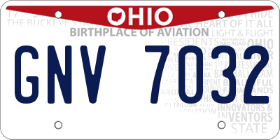 OH license plate GNV7032
