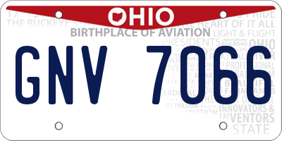 OH license plate GNV7066