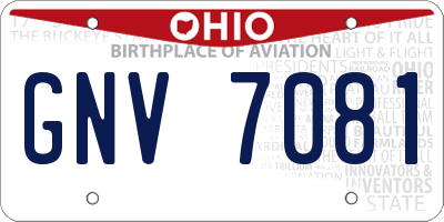 OH license plate GNV7081