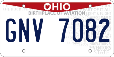 OH license plate GNV7082