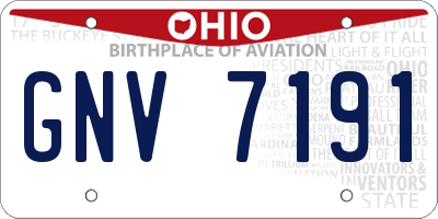 OH license plate GNV7191