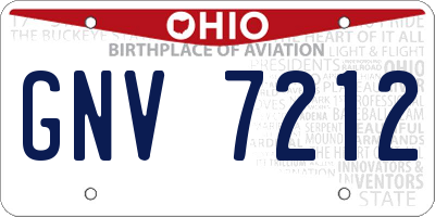 OH license plate GNV7212