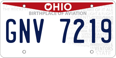 OH license plate GNV7219