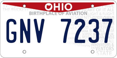 OH license plate GNV7237