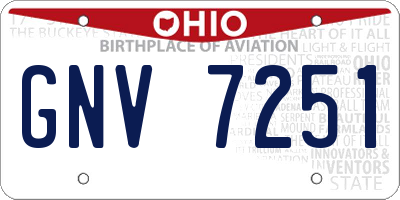 OH license plate GNV7251
