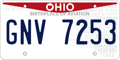 OH license plate GNV7253