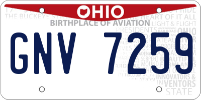 OH license plate GNV7259