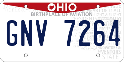 OH license plate GNV7264
