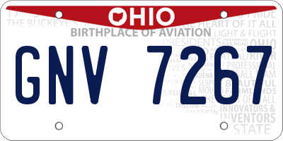 OH license plate GNV7267